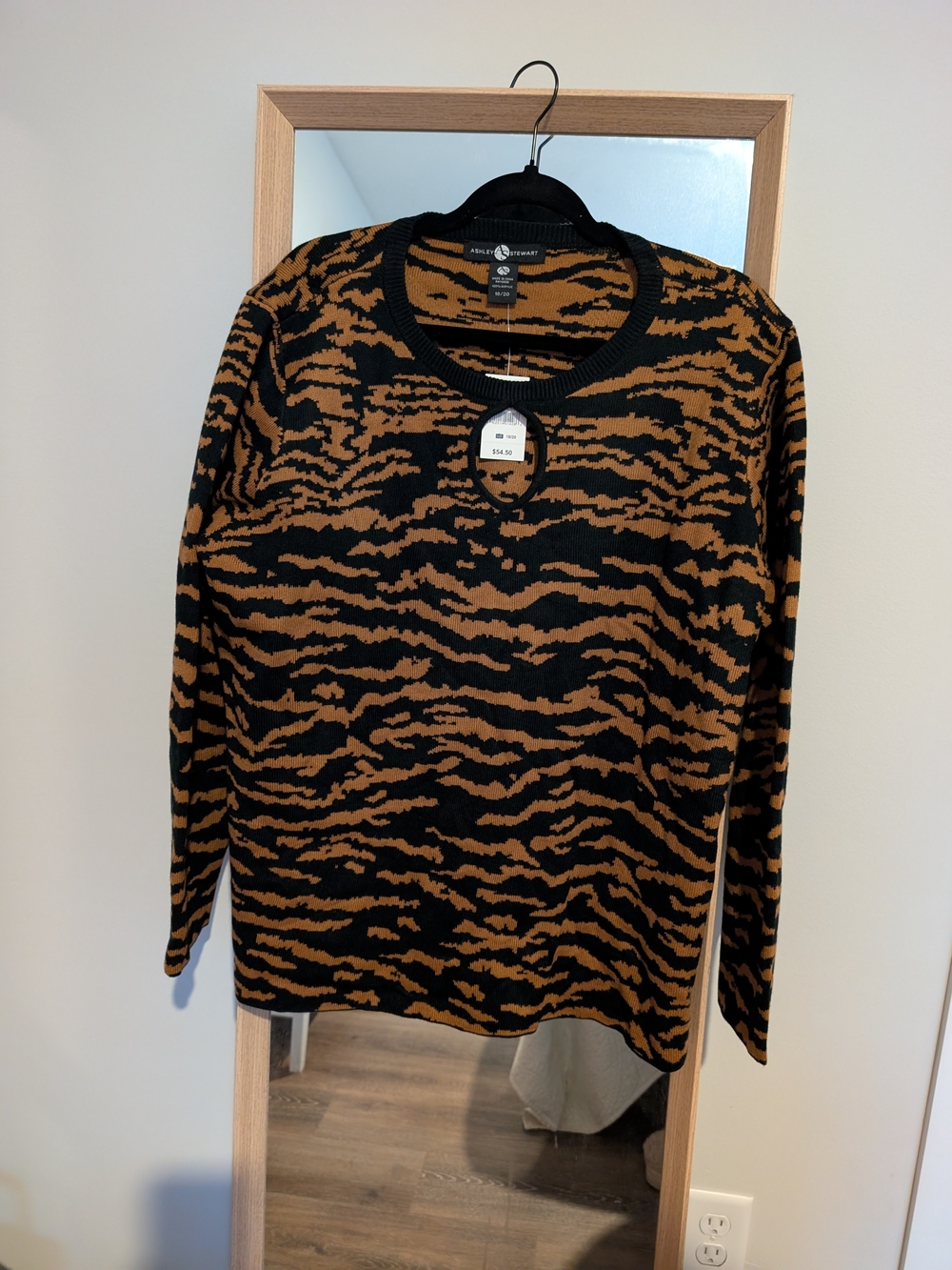 Black and Brown Tiger-Striped Sweater
